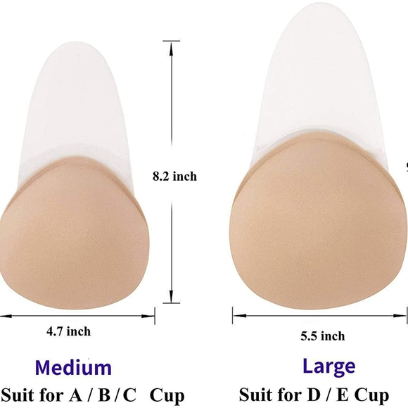 New Self Adhesive Beige Bra Size Medium - Picture 5 of 5